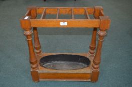 Edwardian Oak Stick Stand
