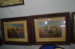 Pair of Framed Edwardian Print 