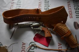 Reproduction ME Ranger 9mm Blank Firing Revolver with Leather Holster