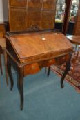 Victorian French Walnut Veneer Bureau De Dame on C