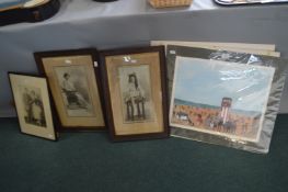 Signed Punch & Judy Print by G.W. Smethurst Entitled Wake's Week 1920, plus Edwardian Framed