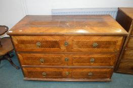 Continental Inlaid Walnut Three Drawer Chest