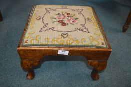 Wool Work Oak Footstool
