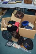 Two Boxes of Vintage Ladies Hats etc.