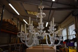 *Large Glass Chandelier with Artificial Candles