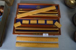 Two Boxsets of Draughtsman's Rules Issued by Thornton's of Manchester