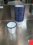 * 14 x enamel 'chip' pots