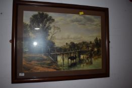 *Gilt Framed Print Depicting Rural Cattle Scene