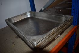 Six Stainless Steel Gastronorm Inserts