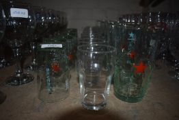 *8 Heineken Branded Pint Glasses, and 10 Unbranded 1/2 Pint Glasses
