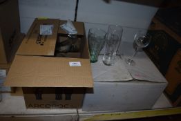 *Two Boxes of Assorted Wine and Other Bar Glasses