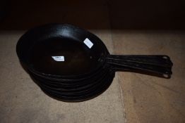 *Nine Black Iron Sauté Pans