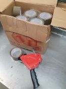 * Box of parcel tape and tape gun