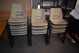 Fourteen Stackable Polypropylene Chairs