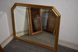 *Gilt Framed Bevelled Edge Overmantel Mirror