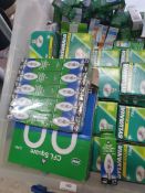 * box with large quantity of bulbs