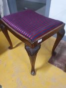* Vintage upholstered french style dressing table stool