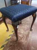 * Vintage upholstered french style dressing table stool