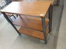 * industrial metal frame display unit with wooden shelves 910w x 410d x 930h