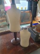 * 2 x childrens upper body fabric mannequins, 1 with stand