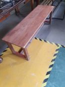 * Wooden low level display table 1300w x 400d x 440h