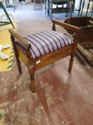 * Vintage upholstered french style dressing table stool