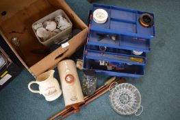 Assorted Items Including Fishing Tackle Box, Gun C