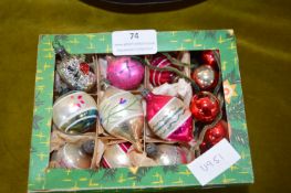 Box of Vintage Christmas Decorations