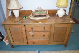 Distressed Vintage Oak Sideboard