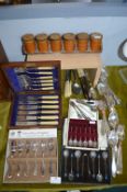 Vintage Cutlery Sets plus Hornsea Pottery Spice Ra