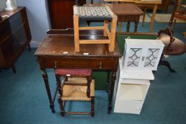 Small Desk, Stools, and Cabinets