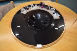 Large Retro Abstract Glass Dish Signed Nikouja & Riccardo