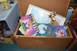 Large Wooden Trunk Containing Household Goods, Wal