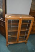 1930's Glazed Oak Display Cabinet (AF)
