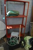 Metal Shelves, Hose Reel, etc.