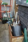 Chest of Vintage Garden Tools etc.