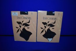 *Lise Charmel 2x Pairs Bas Noir Feminite Dentelle Pull Ups Size: 4’10-5’5 Black RRP £78