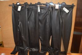 *5x Assorted Miss Selfridge Black Faux Leather Stretch Leggings