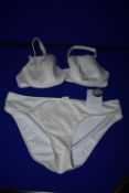 *Feraud of Paris White & Gold Sparkle Two Piece Bikini Sizes: 12, S B-Cup RRP £
