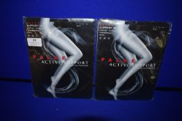 *Falke 2x Pairs Support 20 Den Stay Up Class Iii Transparent Matt Black 9.5-10 RRP £51