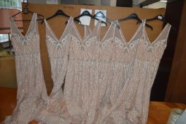 *4x Miss Selfridge Beaded Evening Dresses Size: 4