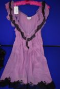 *Marjolaine Joaillerie Purple & Black 100% Silk Night Dress Size: 46 RRP £165