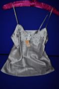 *Lise Charmel Silver Cami Top with White Lace Work Size: L RRP £175
