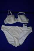 *Feraud of Paris White & Gold Sparkle Two Piece Bikini Sizes: 14, M D-Cup RRP £