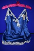 *Marjolaine Royal Blue & Pearl Silk Top Size: 42 RRP £259