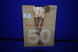 *Falke 1x Pair Pure Matt 50 Den Stay Up Semi Opaque Matt Size: 10.5-11 Black RRP £27