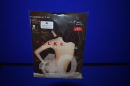 *Falke 1x Pair Seidenglatt 40 Den Tights Semi Opaque Shining Size: L Perfect Black RRP £25