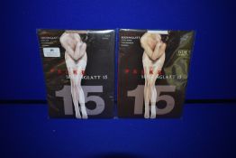 *Falke 2x Pairs Seidenglatt 15 Den Stay Up Transparent Shining Size: 8.5-9 1x Cocoon 1x Off White