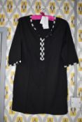 *Luna Luxe Resortwear Modernist Beaded 100% Cotton Short Tunic RRP £225