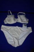 *Feraud of Paris White & Gold Sparkle Two Piece Bikini Sizes: 12, S C-Cup RRP £